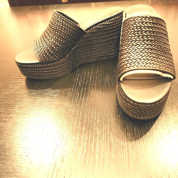 Guess Yenisa Woven Platform Wedge Slip-on Sandals Black Size 11M‎ NWOB - Picture 3 of 10